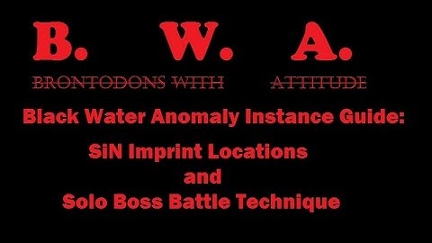 FireFall Guides: Black Water Anomaly with SiN Imprint locations