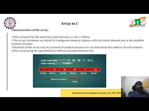Array in C  | K Jason  | SNS INSTITUTIONS