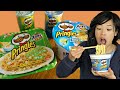 PRINGLES RAMEN & YAKISOBA Noodles TASTE TEST - potato chip-flavored instant noodles