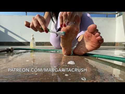 Watch Me Clean My Giant Feet with a Toothbrush