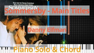 🎹Sommersby - Main Titles, Solo & Chord, Danny Elfman, Synthesia Piano