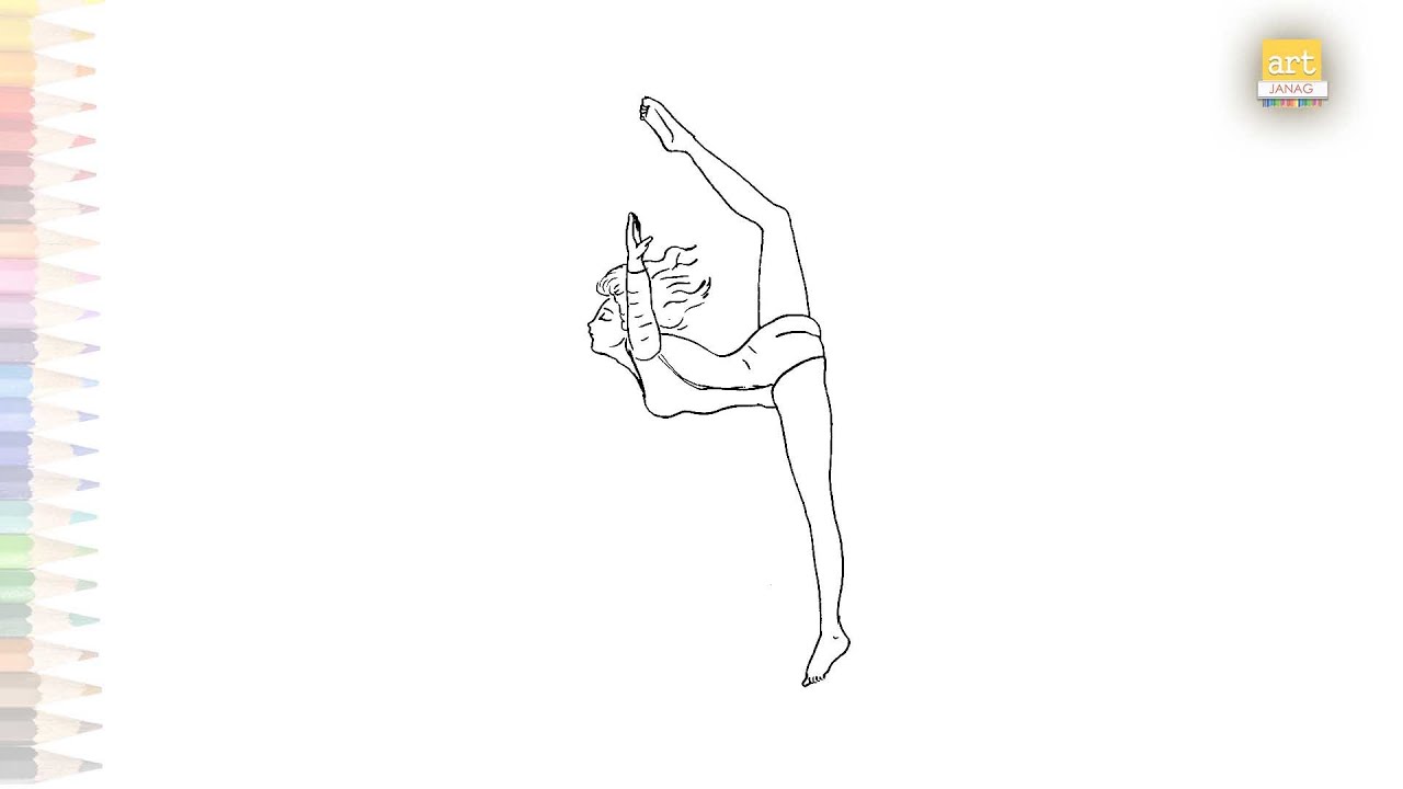 Gymnast drawings Outline sketches How to draw gymnastic girl step by step artjanag YouTube