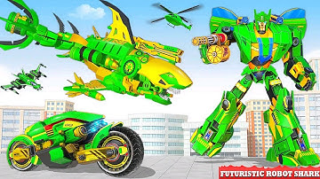 Shark Robot Transform Bike: Action Robot Multi Transform Game 2023 - Android iOS Gameplay