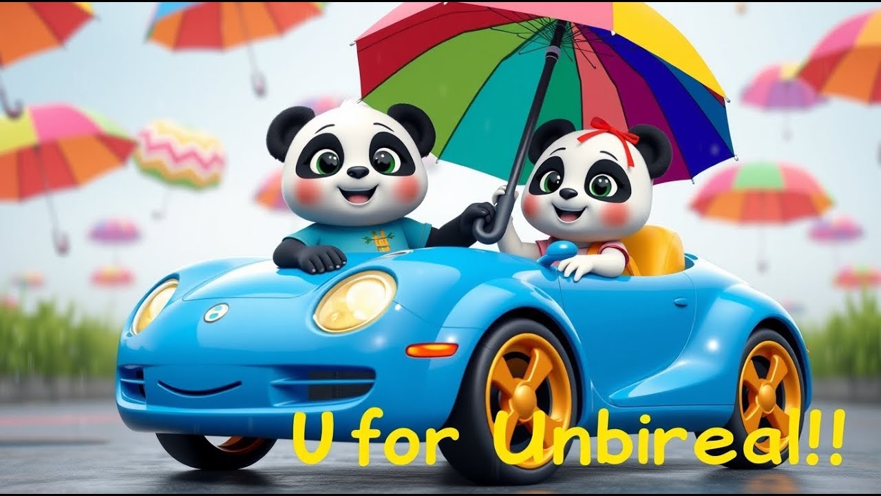 ABC Car Ride with Pandas! Letters U–Z | Alphabet Learning Nursery Rhyme ...