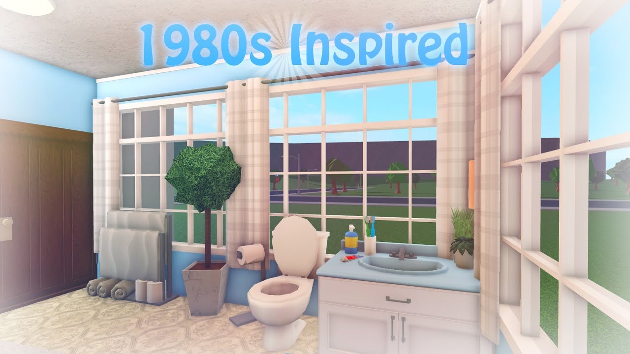 I Built a Bathroom Inspired by the 1980's in BLOXBURG YouTube