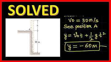 A ball is thrown vertically up with a velocity of 30 m/s at the edge of a 60-m cliff. Calculate the