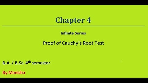 Seq. & Series | Proof of Cauchy