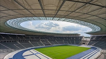 Walking around the Olympiastadion in Berlin