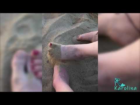 Bare feet in the sand - Foot Fetish - trampling