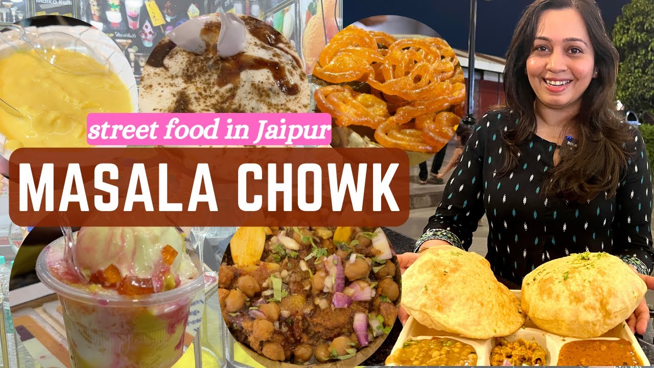 MASALA CHOWK JAIPUR - Best of Indian street food 🤩 | Chhole bhature, Patasi, Falooda, Aloo Tikki 😋
