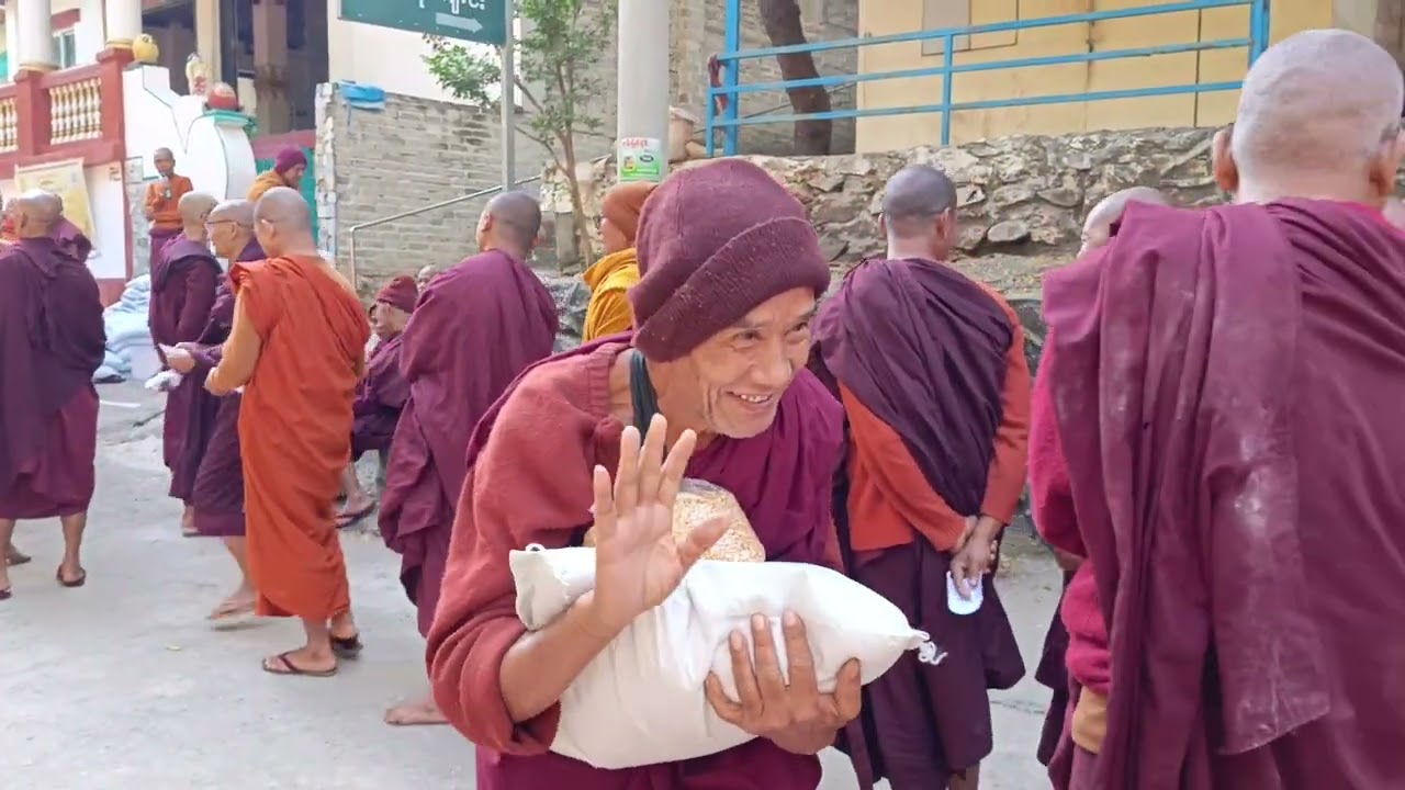 Donation of Rice and bean for 100 monks 