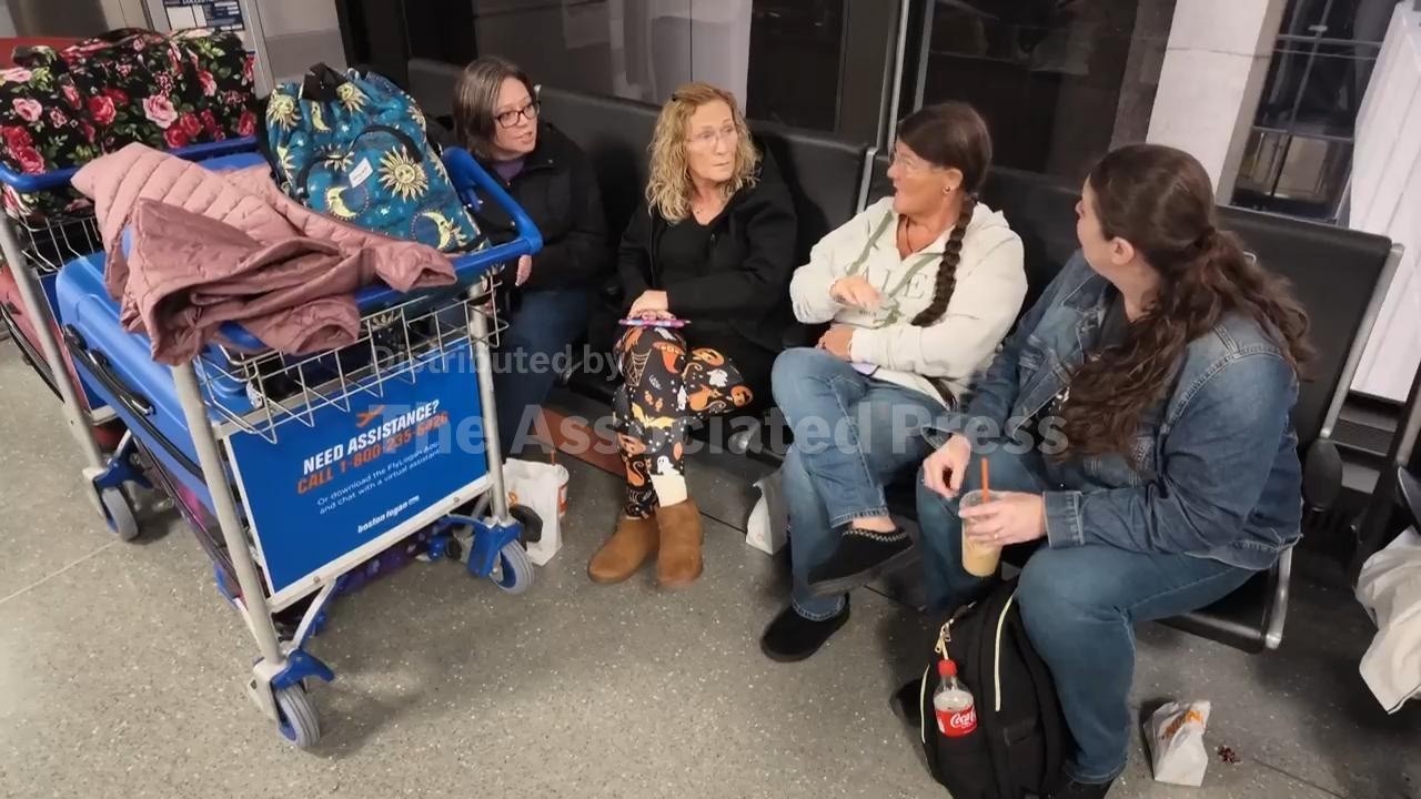 Air passengers in Boston describe frustration over cancelled or delayed flights due to Nor'easter