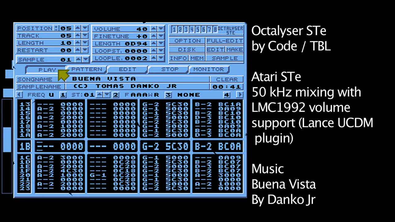 Atari ST/e trackers compared - YouTube