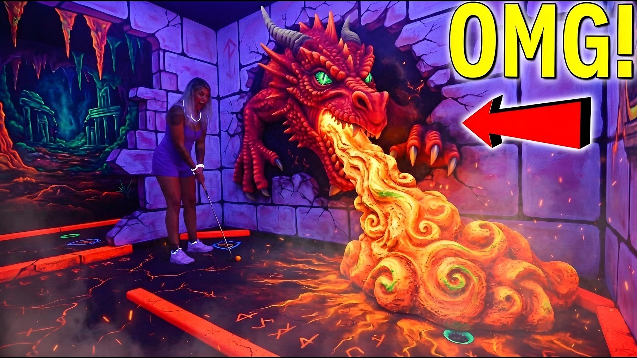 We Found an INSANE Blacklight Mini Golf Course!
