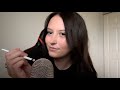 Asmr mic and face brushing with mouth sounds