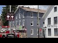 Fire damages building in historic Harmony, Pennsylvania
