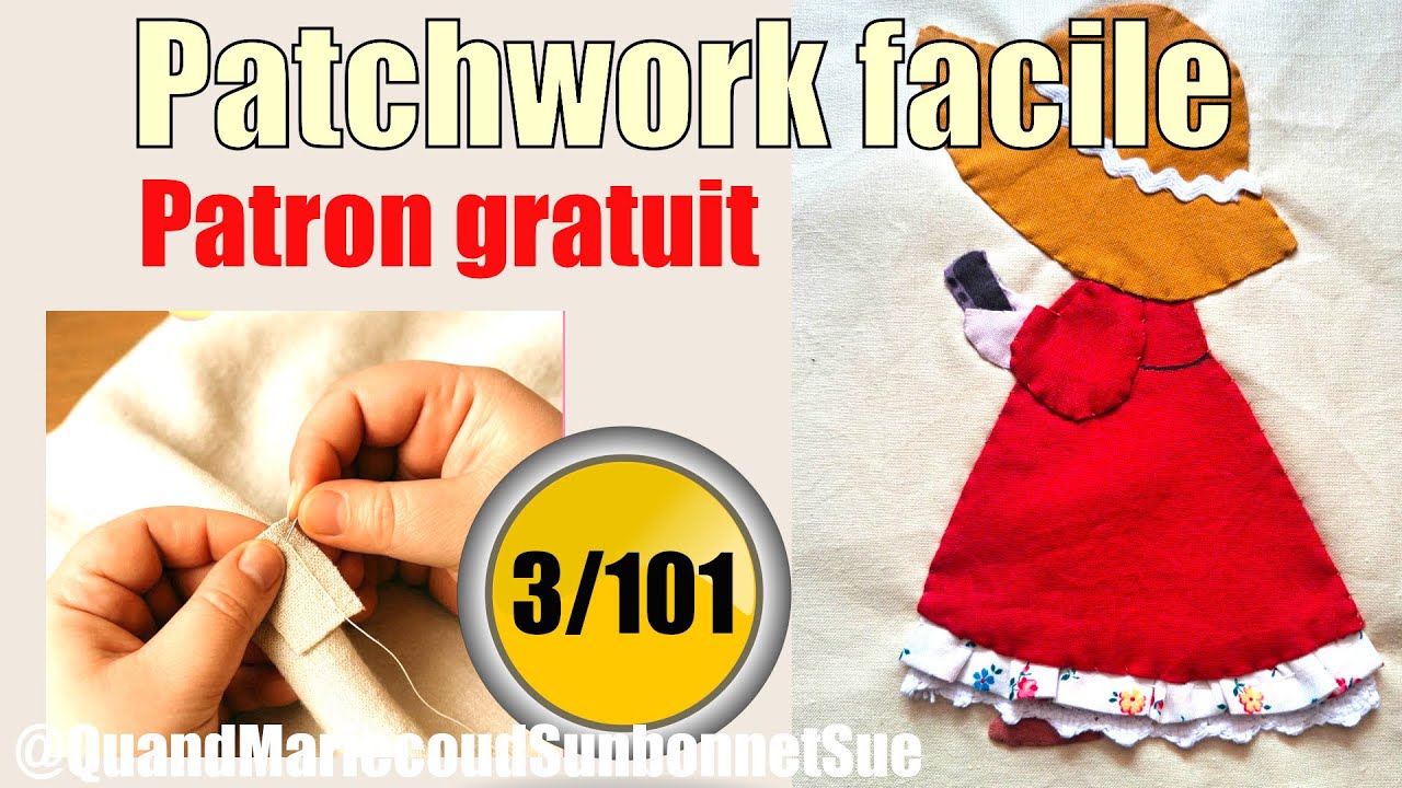 🟢Réussir l'Appliqué Main "Sunbonnet Sue & Smartphone" 📱 🧵 Tuto Couture Débutant 2026-2027 (3/101)