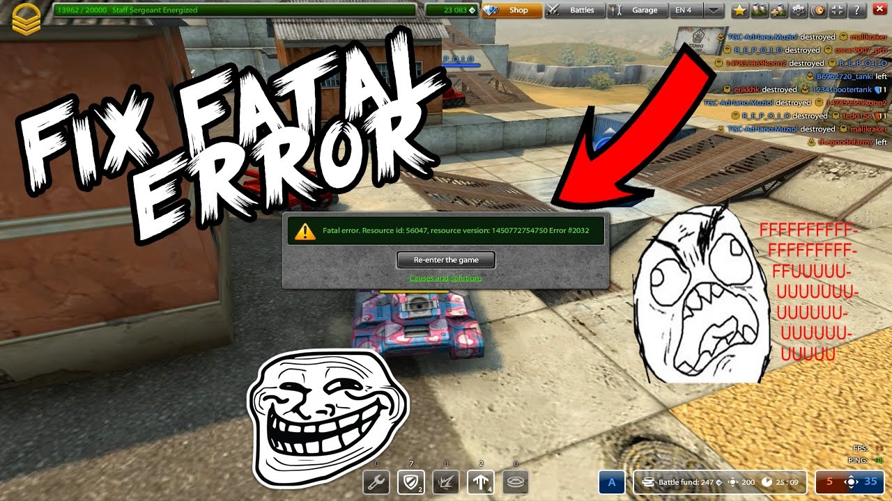 TANKI ONLINE - HOW TO FIX FATAL ERROR - YouTube