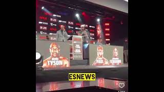 JAKE PAUL AND MIKE TYSON WALK ON STAGE - ESNEWS BOXNG