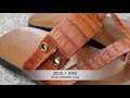 Video: Sandals Zeus 1092 brown leather crocodile print finish