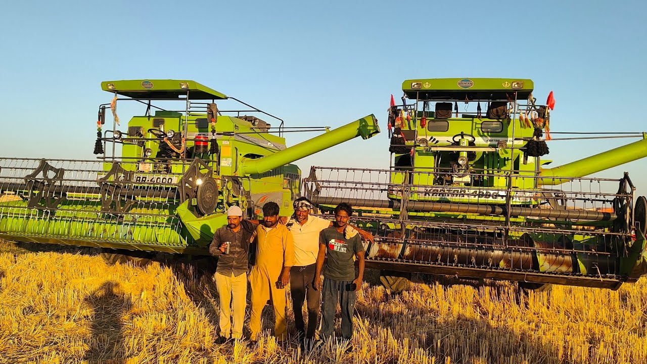 Kartar 4000 हार्वेस्टर को दोनों हार्वेस्टर को चलना पड़ा एक ही साथ गेहूं में मिल गया काफी ज्यादा कम🌾