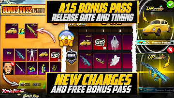 A15 Bonus Pass Is Here | Free Upgraded & Changes | Upgraded Gun & Release Date | PUBGM
