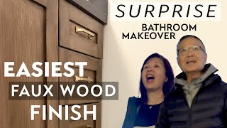 Famous This DIY POTTERY BARN PAINT FINISH HACK UPGRADED my parents’ bathroom vanity Net Worth