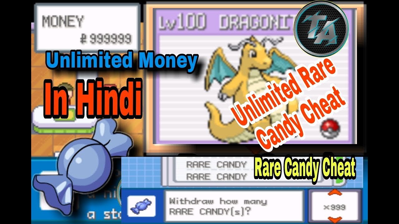 Unlimited Rare Candy & Money Cheat For Pokemon Fire Red & LeafGreen