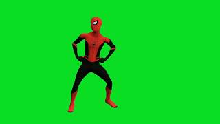Spider-Man jumping and dancing green screen