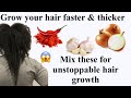 GROW UNSTOPPABLE THICKER HAIR Growth just within Days with CAYENNE Pepper, ONION Juice & GARLIC