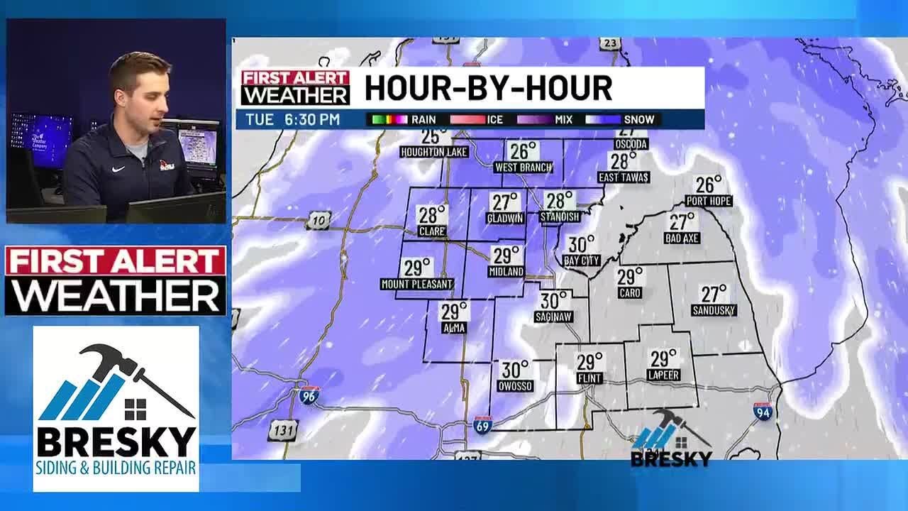 First Alert Weather Update: Snow to impact Tuesday evening travel - YouTube