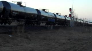 Six-Engine Consist on Westbound Crude - 2/9/15