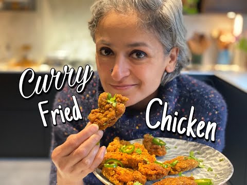 CURRY FRIED CHICKEN  Boneless fried chicken  Vegetarian option included  Food with Chetna