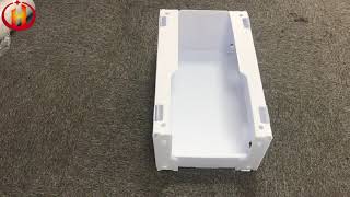 Foldable white corrugated plastic storage bins -Huiyuan