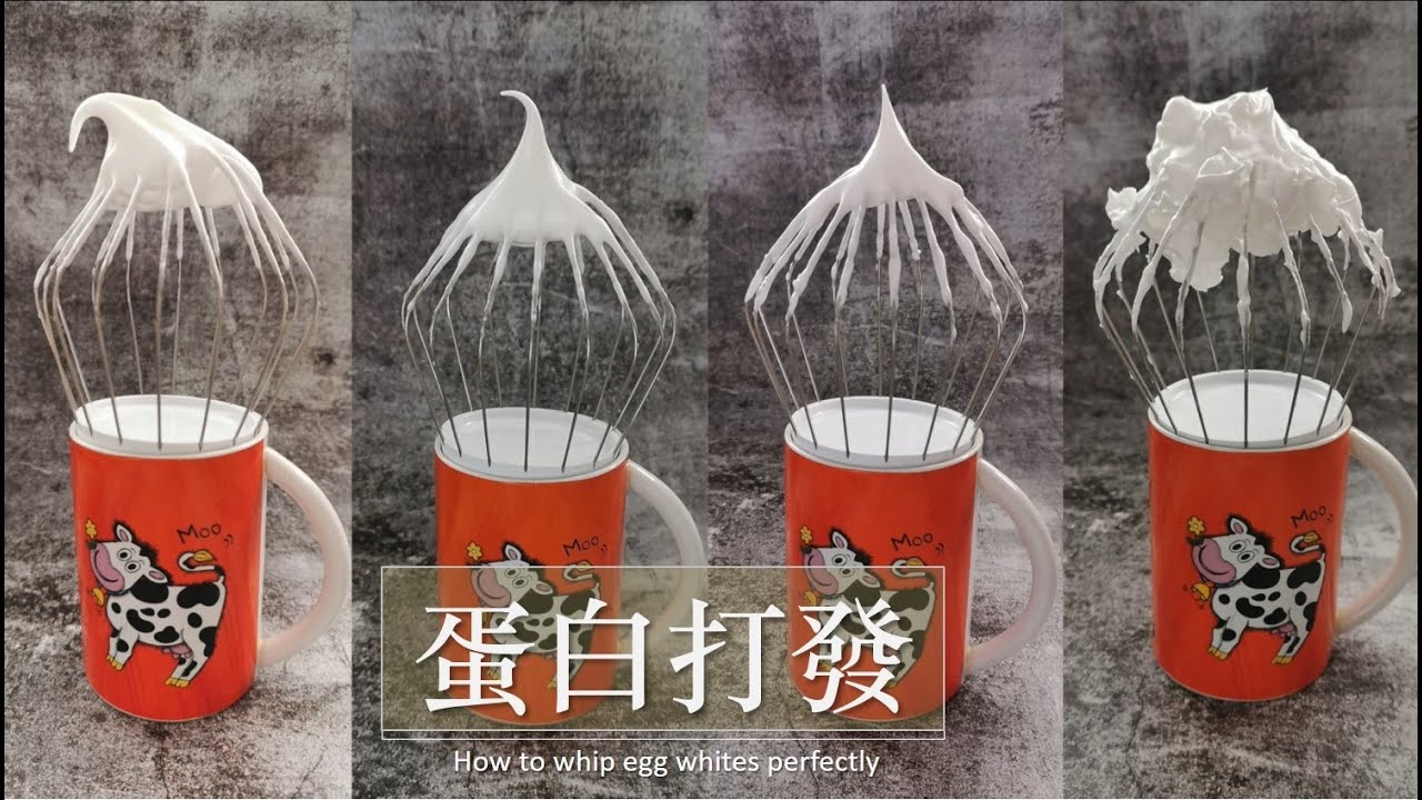 最全的蛋白打发攻略 湿性 中性 干性 打发过度补救 萨姐的南腔北调how To Whip Egg Whites Soft Peak Firm Peak Stiff Peak Youtube