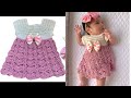 Vestido tejido a crochet para niña | 0 meses hasta 8 años| crochet baby dress english subtitles