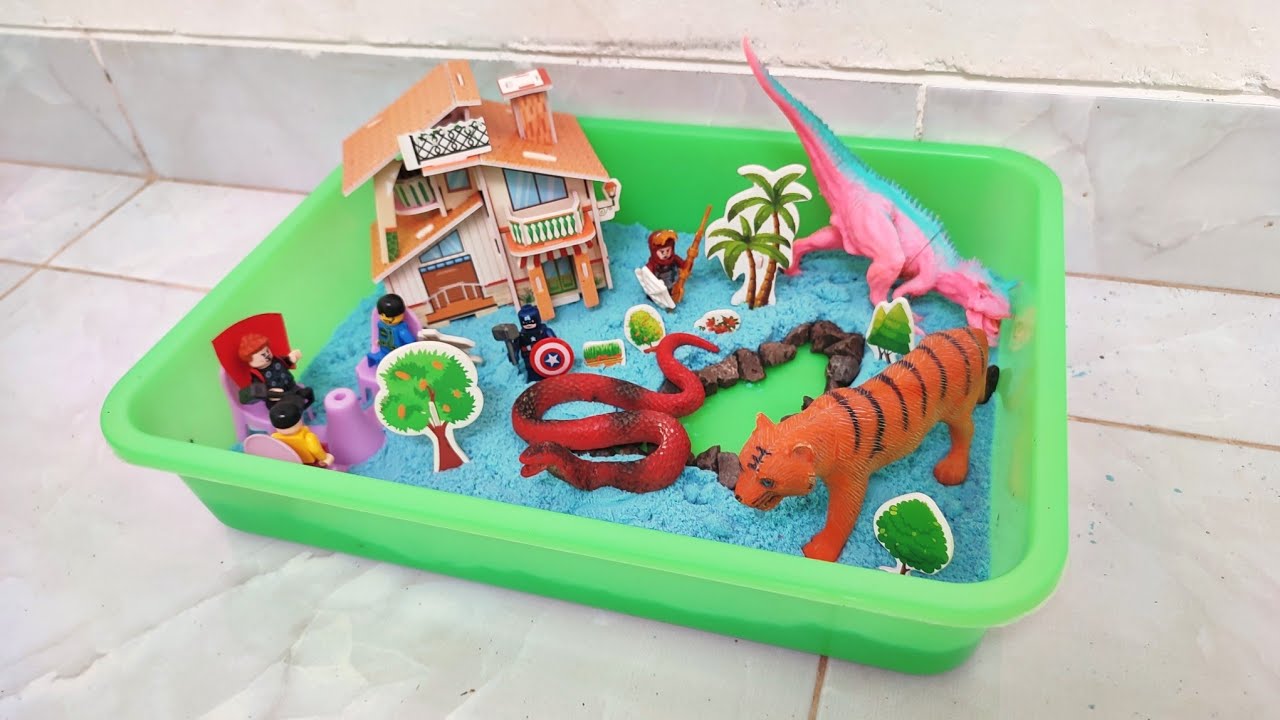 Cow Giraffe Elephant Tiger Panda Rhinoceros Animal Toys, Asmr