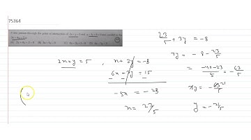 A line passes through the point of intersection of  `2x +y=5 and x+ 3y+8=0` and paralled to th...