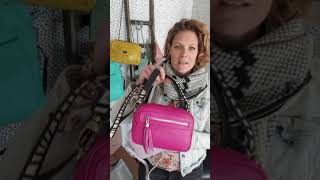 Blokvormig leren schoudertasje