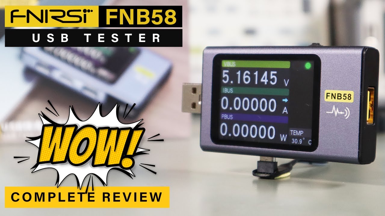 FNIRSI FNB58 USB Tester ⭐ USB Analyser ⭐ Voltage. Amperage & Power 