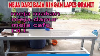 Download lagu Meja  Dari Baja Ringan Lapis Granit 60 X 60 Simpel & Praktis Mudah Di Bersih mp3