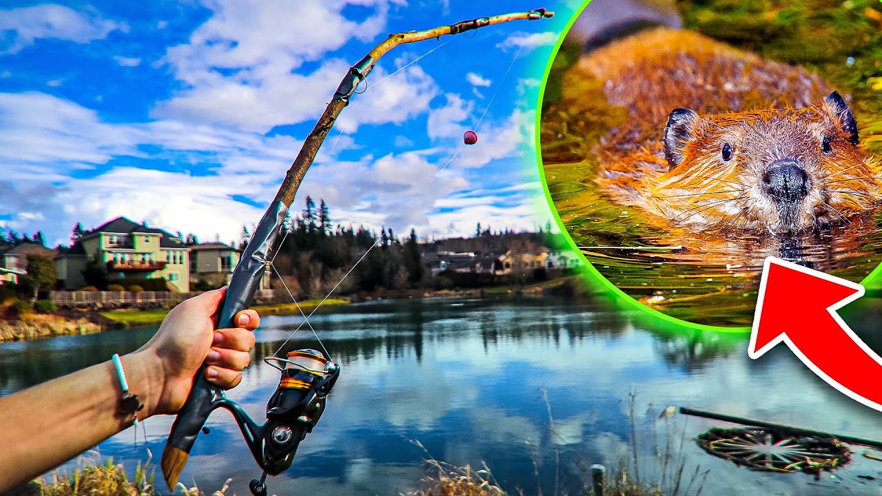 $1 HOMEMADE Fishing Rod Challenge! (punishment)