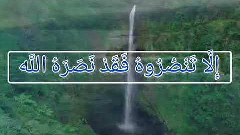 (إلا تنصروه فقد نصره الله) سورة التوبة آية ٤٠