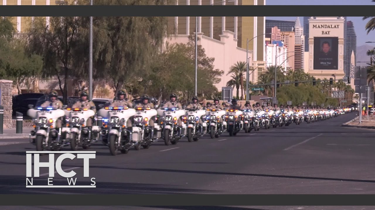 LVMPD Officer Thai funeral procession on Las Vegas Blvd