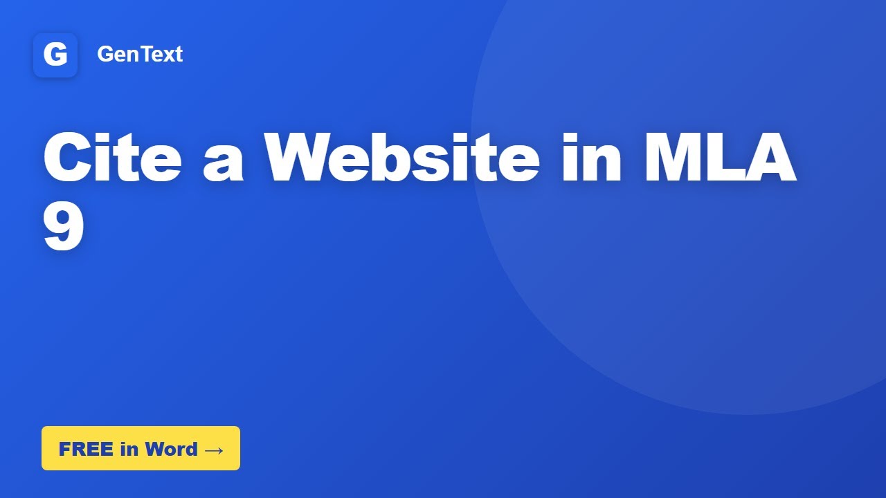 How to Cite a Website in MLA 9
