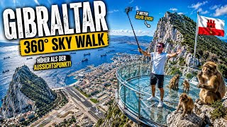 On the Top of Gibraltar Skywalk 360° Amazing View/ Apes/ Airport