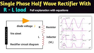 single phase half wave rectifier with rl load | in hindi | rl load rectifier | in power electronics