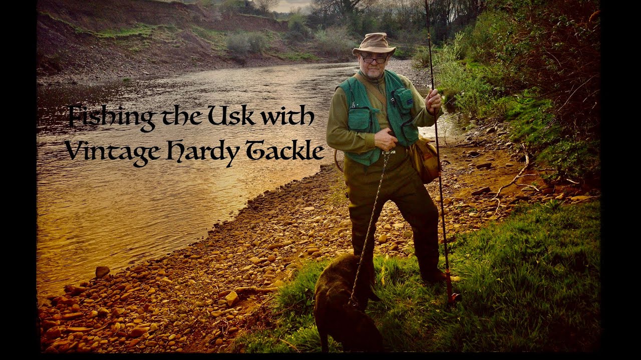 Fishing the Usk with Vintage Hardy Landing Net with Priestly