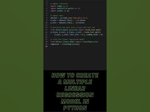 Multiple linear regression model in python - YouTube