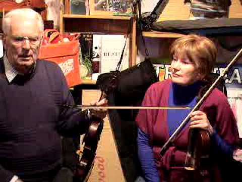 Peadar O' Loughlin and Maeve Donnelly at Custy's Traditional Music Shop